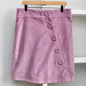 Tulle Vintage Y2K Purple Velvet Asymmetrical Large Button-Up Pencil Skirt Sz 8